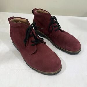 Finn Comfort Cranston Women's Ankle Boot Burgundy Suede Germany‎ US Size 9 EU 40
